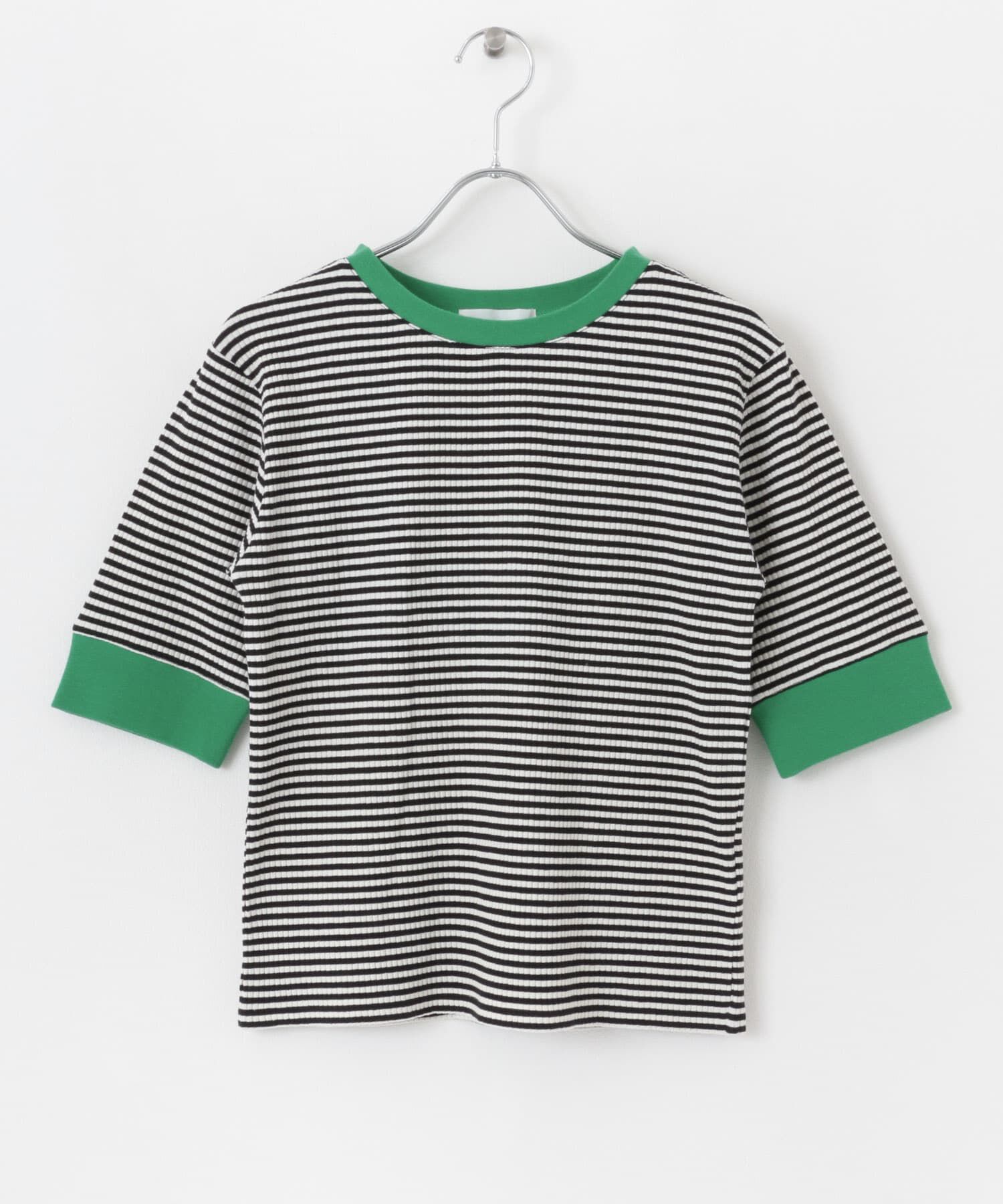 SENSE OF PLACE by URBAN RESEARCH「クルーネックリンガーボーダーTシャツ(5分袖)」|Tシャツ・カットソー|