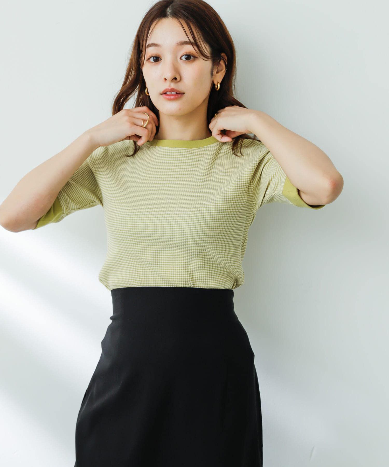 SENSE OF PLACE by URBAN RESEARCH「クルーネックリンガーボーダーTシャツ(5分袖)」|Tシャツ・カットソー|