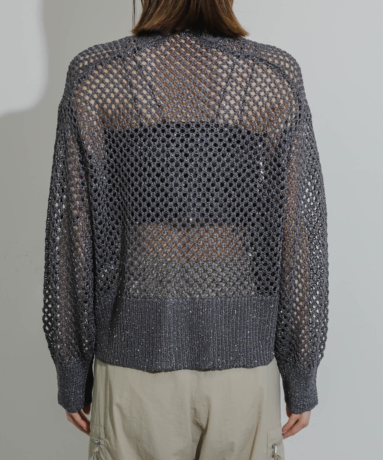 SENSE OF PLACE by URBAN RESEARCH「スパンコールメッシュカーディガン」|カーディガン|