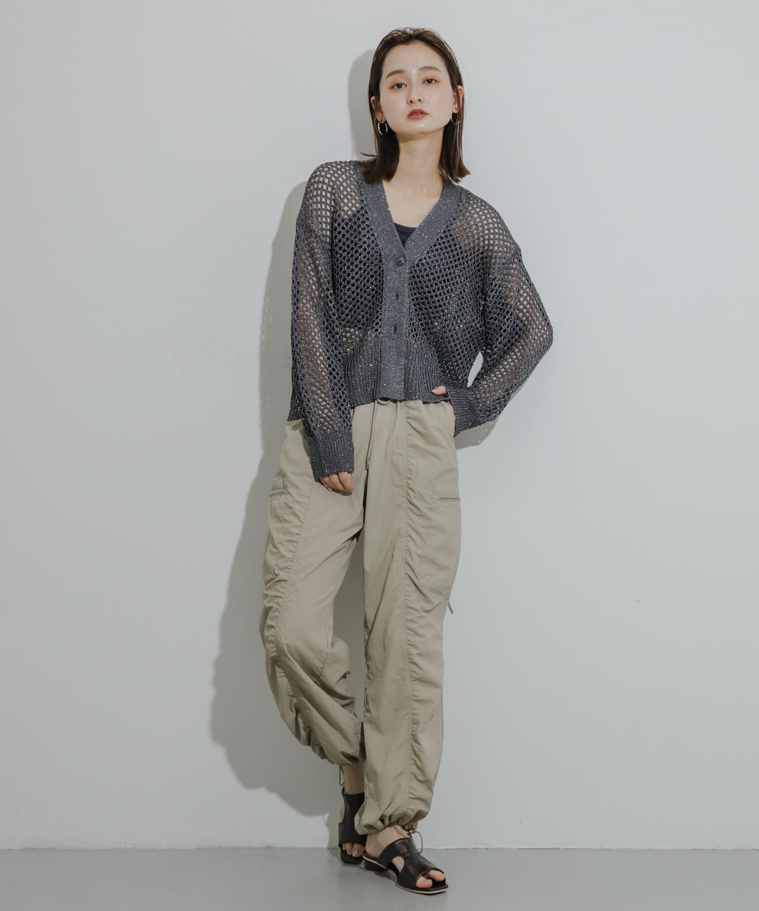 SENSE OF PLACE by URBAN RESEARCH「スパンコールメッシュカーディガン」|カーディガン|