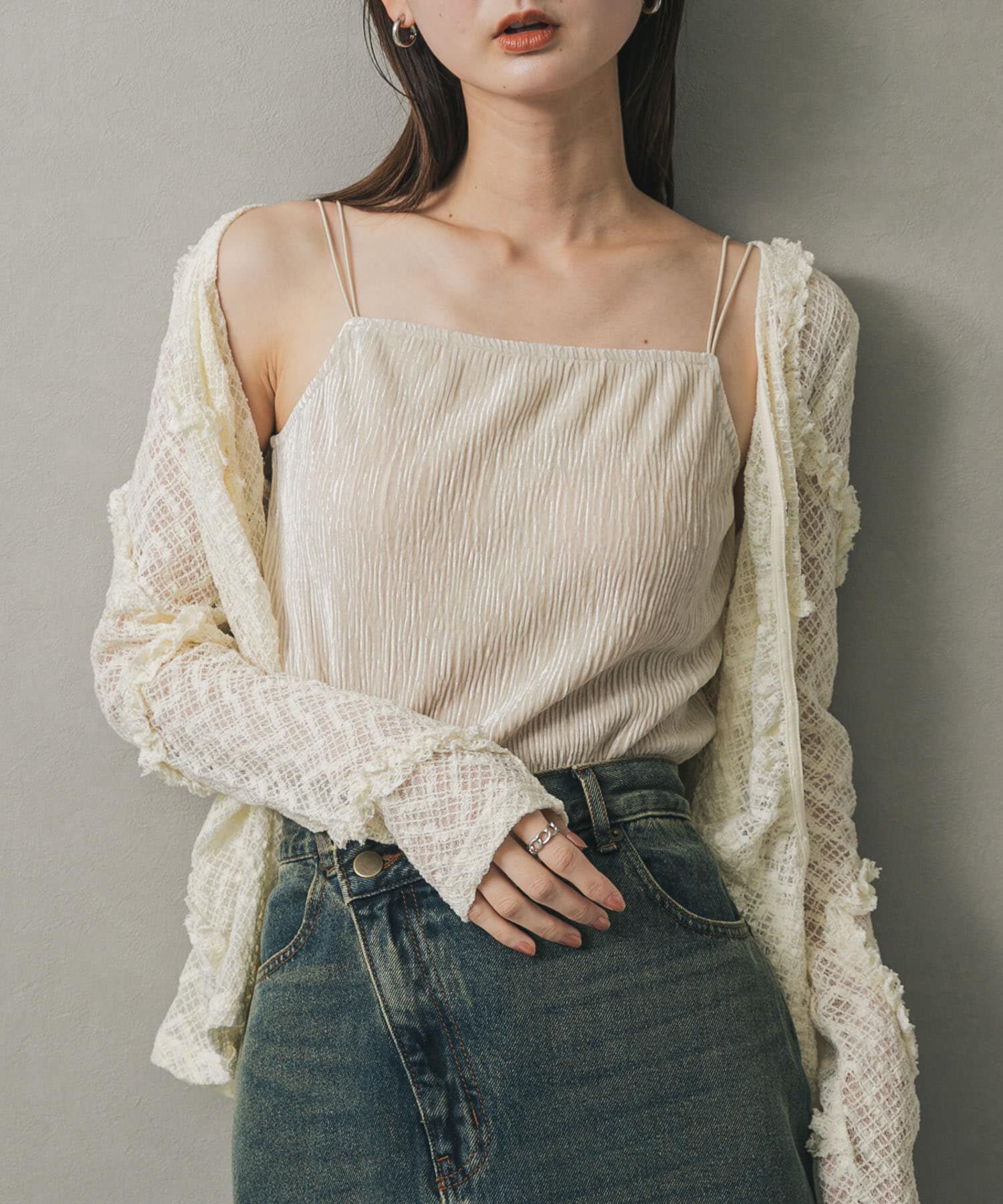 SENSE OF PLACE by URBAN RESEARCH「ベロアキャミソール」|キャミソール|アイボリー