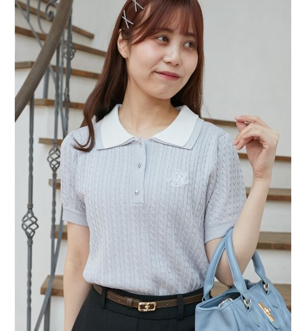  「バイカラーダブル襟ニット」|ニット・セーター|