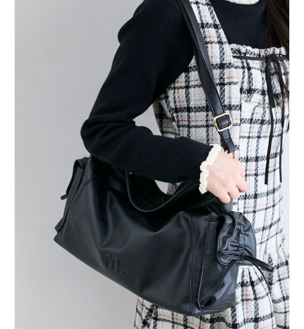  「サイドリボンショルダーバッグ」|ショルダー・メッセンジャー|ブラック