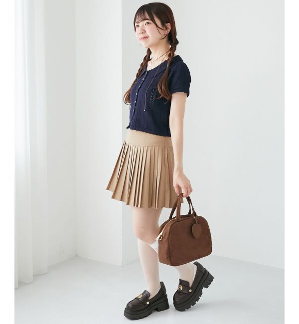  「襟付き透かし柄カーディガン」|カーディガン|