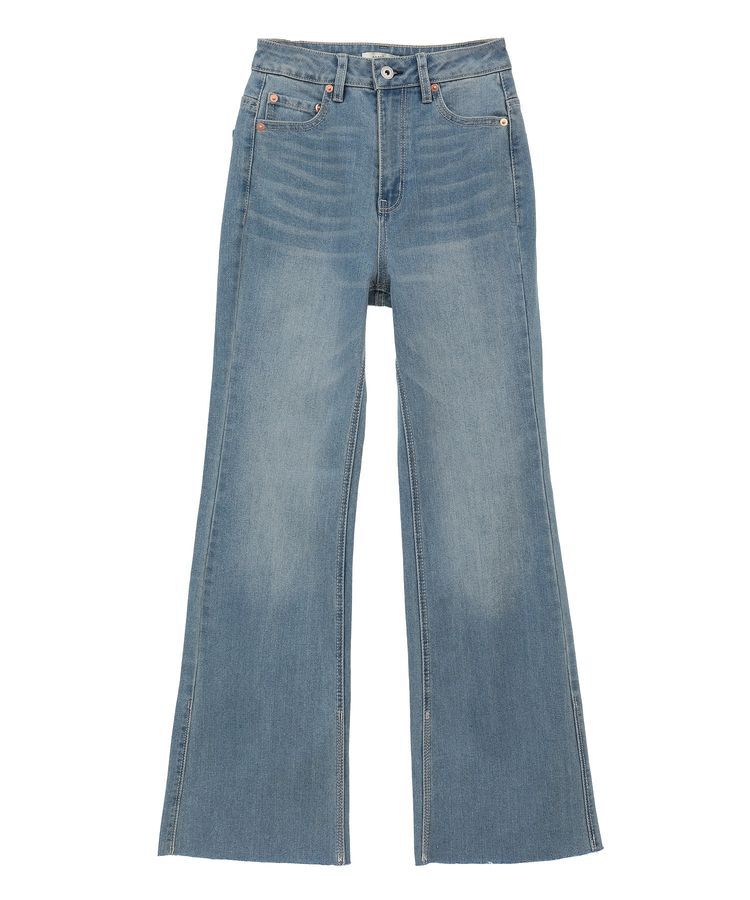 earth music&ecology「セルフカットフレアデニムパンツ」|デニム|