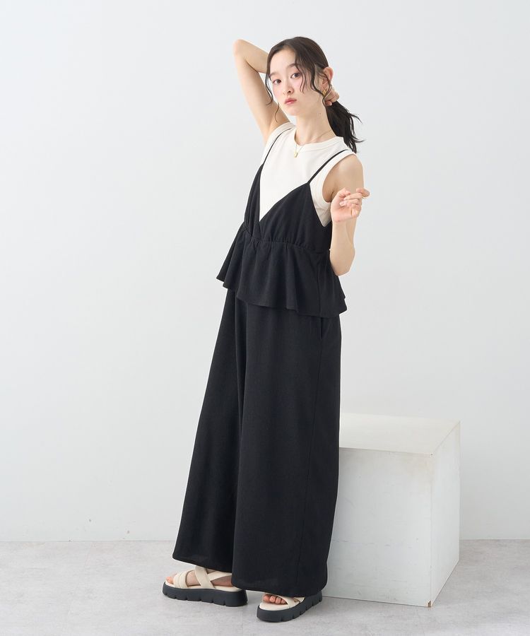 earth music&ecology「ペプラムロンパース」|オールインワン|