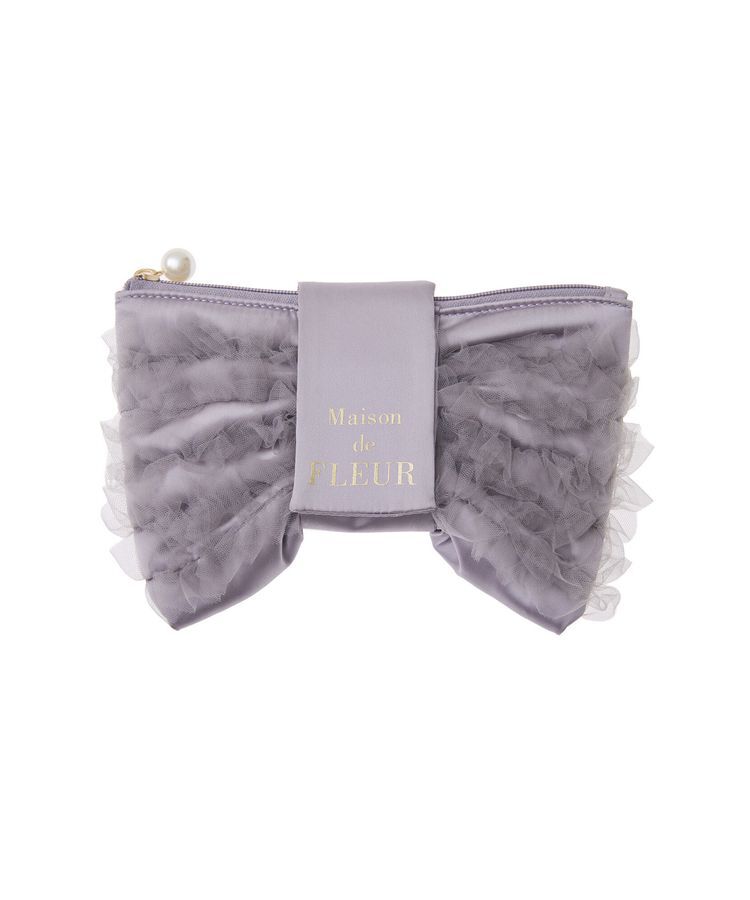 Maison de FLEUR「チュールフリルリボンポーチ」|ポーチ|