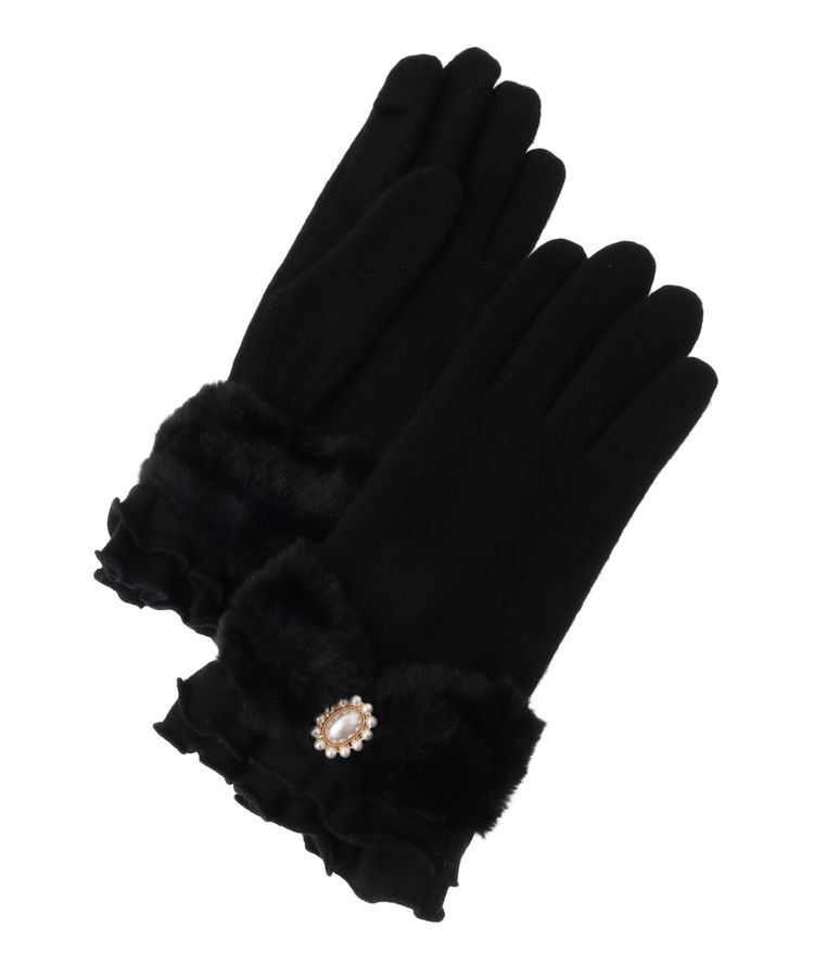 Maison de FLEUR「ファーリボンフリルグローブ」|その他|