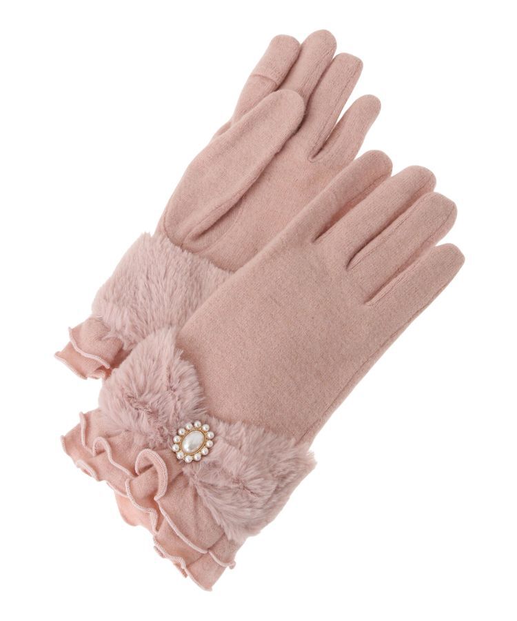 Maison de FLEUR「ファーリボンフリルグローブ」|その他|