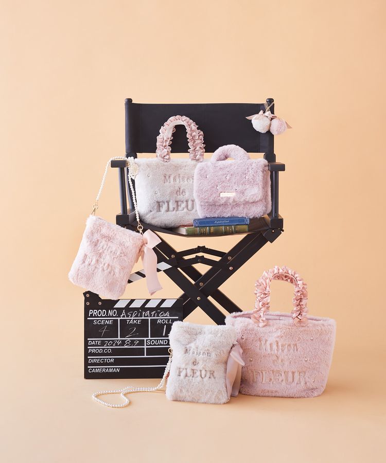 Maison de FLEUR「メモリアルファーパールフリルハンドルトートバッグ」|トートバッグ|