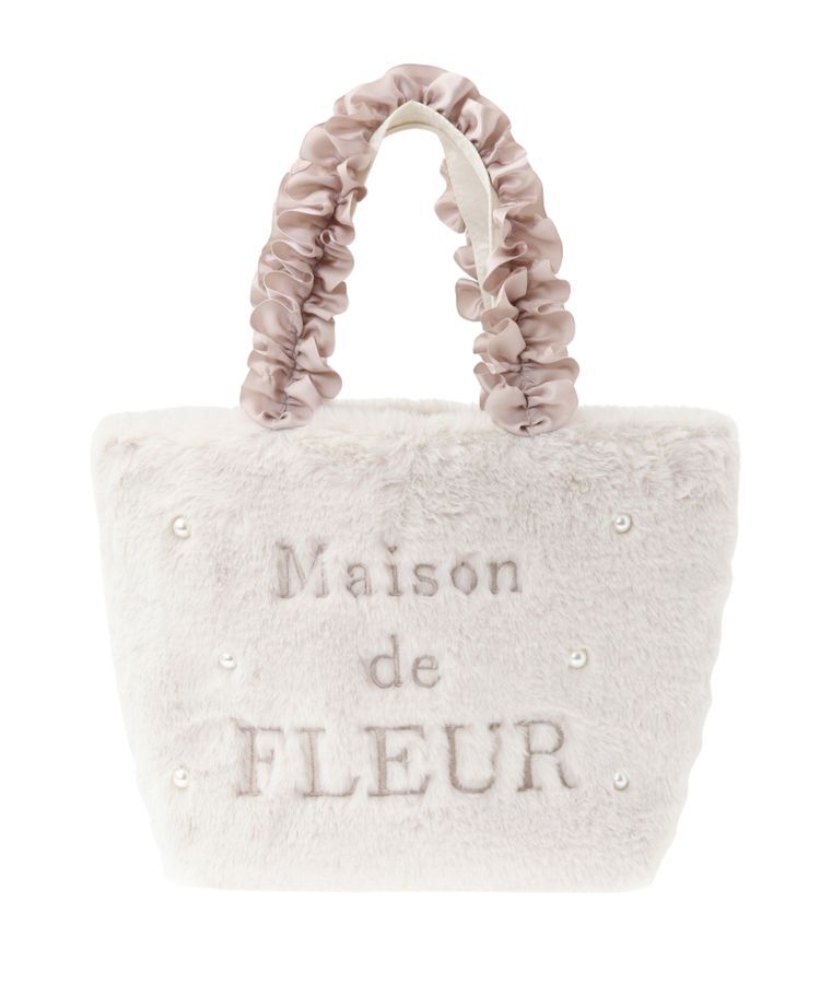 Maison de FLEUR「メモリアルファーパールフリルハンドルトートバッグ」|トートバッグ|