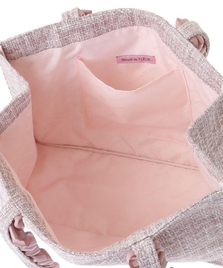 Maison de FLEUR「ツイードフリルハンドルスクエアトートMバッグ」|トートバッグ|