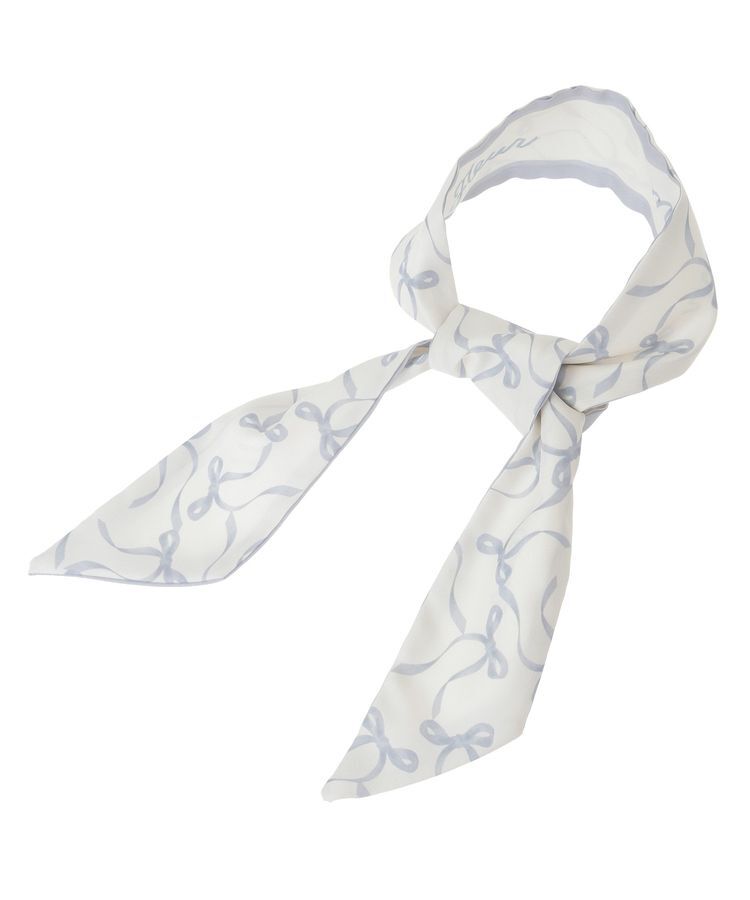 Maison de FLEUR「リボンプリントスカーフ」|バンダナ・スカーフ|