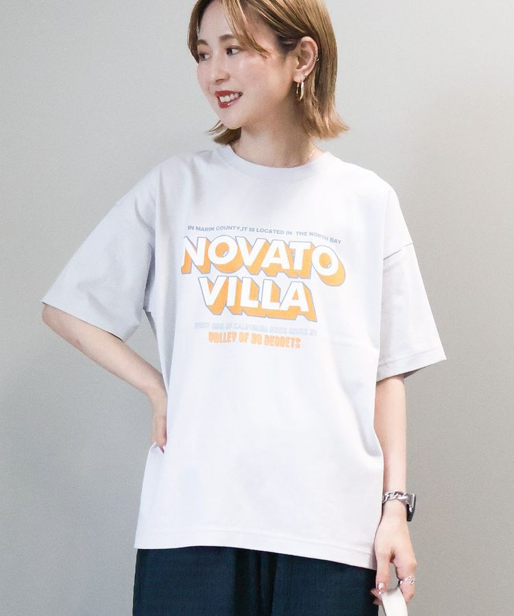 AMERICAN HOLIC「配色ロゴプリントTシャツ」|Tシャツ・カットソー|Light Gray