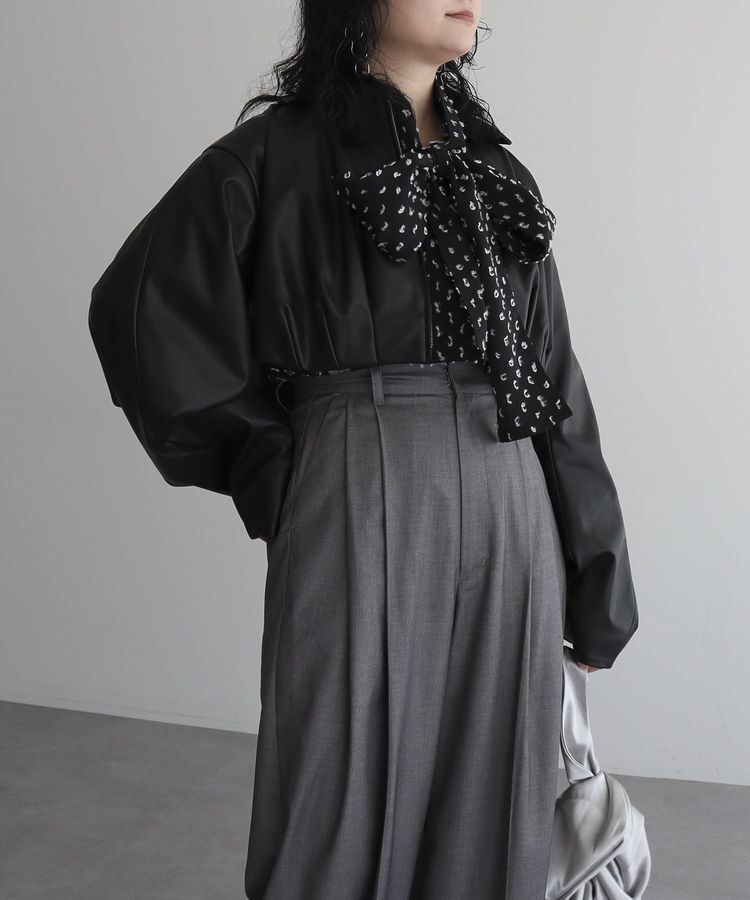 AnriettMusee「レザーショートブルゾン」|ブルゾン・スタジャン|