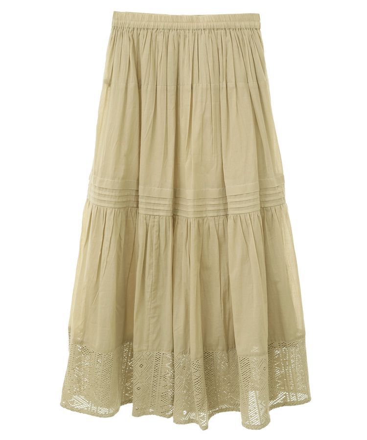 Green Parks「インド綿 裾レースティアードスカート」|スカート|