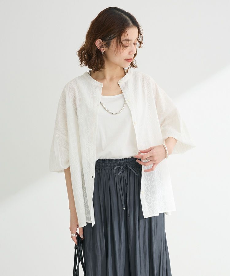 Green Parks「インド綿 SET2点 刺繍ブラウス+タンクトップ」|シャツ・ブラウス|Off White