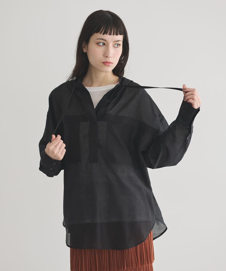 GARAGE OF GOOD CLOTHING「シアーフーディーシャツ」|シャツ・ブラウス|Black