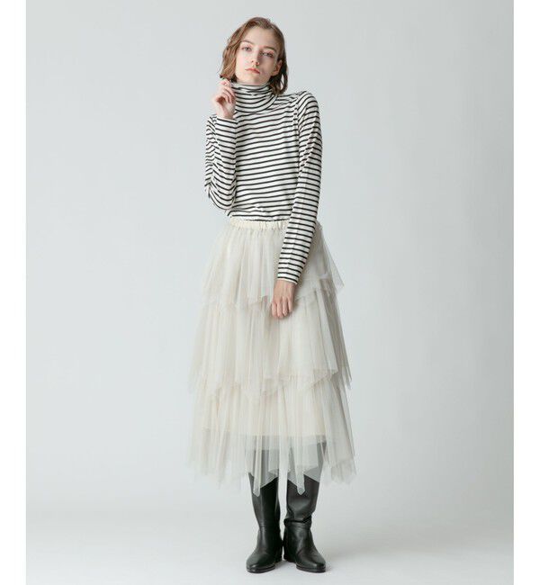 allureville「ソフトチュールティアードスカート」|スカート|