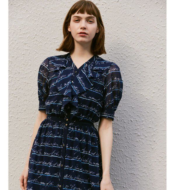 LOULOU WILLOUGHBY「【LOULOU WILLOUGHBY】RATTIレタードボーダーワンピース」|ワンピース|