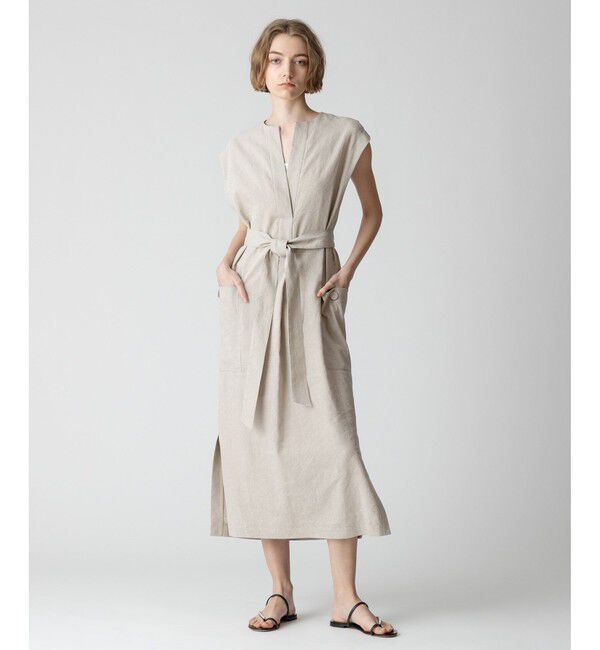 allureville「スラブリネンフレンチスリーブワンピース」|ワンピース|