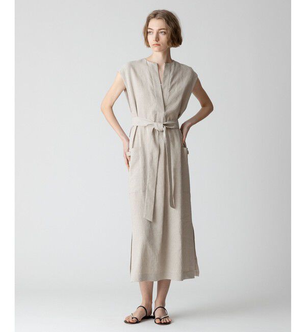 allureville「スラブリネンフレンチスリーブワンピース」|ワンピース|