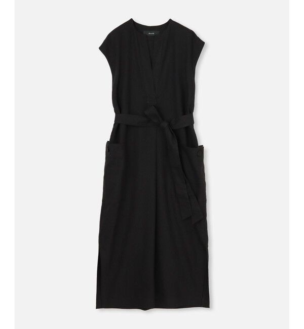 allureville「スラブリネンフレンチスリーブワンピース」|ワンピース|ブラック