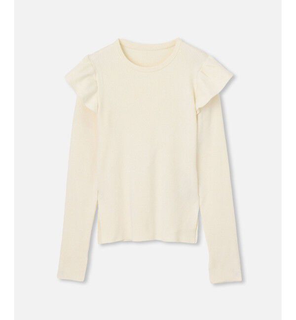 LOULOU WILLOUGHBY「【LOULOU WILLOUGHBY】フリルスリットプルオーバー」|ニット・セーター|