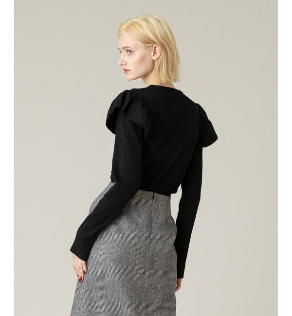 LOULOU WILLOUGHBY「【LOULOU WILLOUGHBY】フリルスリットプルオーバー」|ニット・セーター|