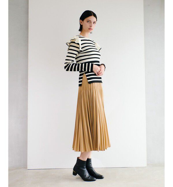 LOULOU WILLOUGHBY「【LOULOU WILLOUGHBY】フリルスリットプルオーバー」|ニット・セーター|