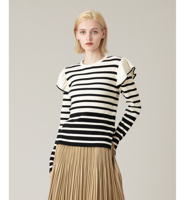 LOULOU WILLOUGHBY「【LOULOU WILLOUGHBY】フリルスリットプルオーバー」|ニット・セーター|