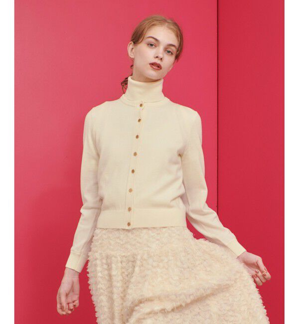 LOULOU WILLOUGHBY「【LOULOU WILLOUGHBY】エクストラファインメリノ カーディガン」|カーディガン|オフホワイト