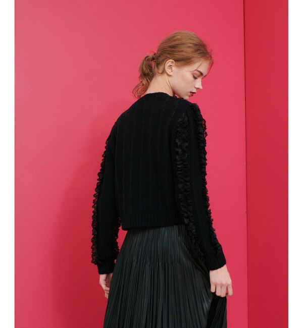 LOULOU WILLOUGHBY「【LOULOU WILLOUGHBY】レーストリミングカーディガン」|カーディガン|