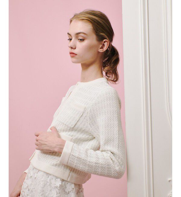 LOULOU WILLOUGHBY「【LOULOU WILLOUGHBY】ツィードニットジャケット」|カーディガン|