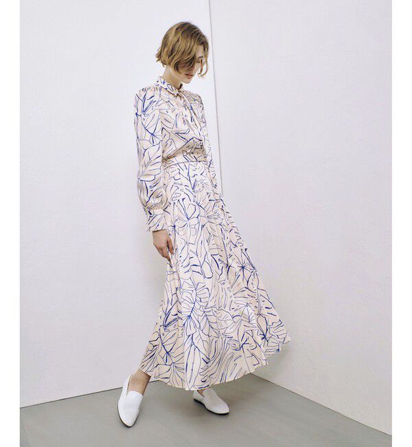 allureville「スケッチボタニカルプリントタックフレアスカート」|フレア|