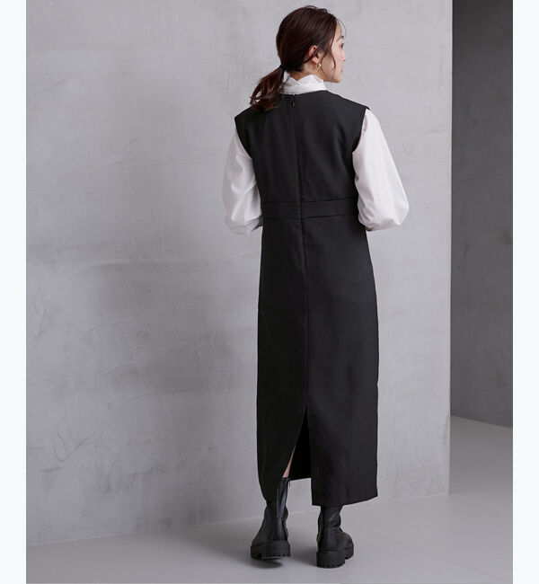 ur's「キーネックフロントタックジャンパースカート」|ワンピース|