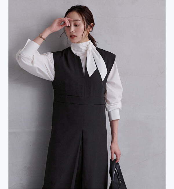 ur's「キーネックフロントタックジャンパースカート」|ワンピース|