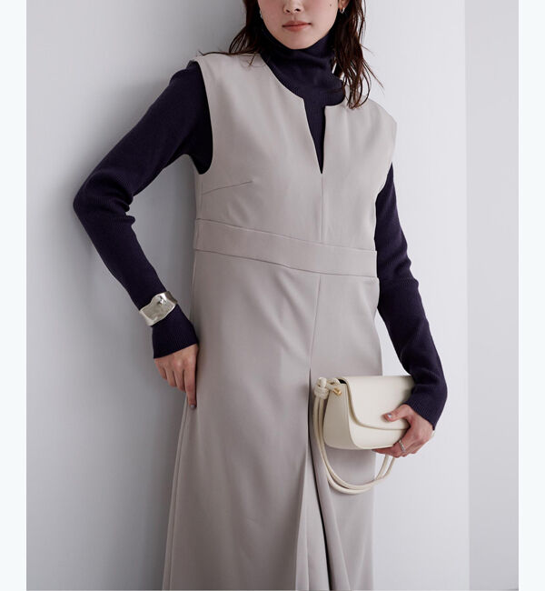 ur's「キーネックフロントタックジャンパースカート」|ワンピース|