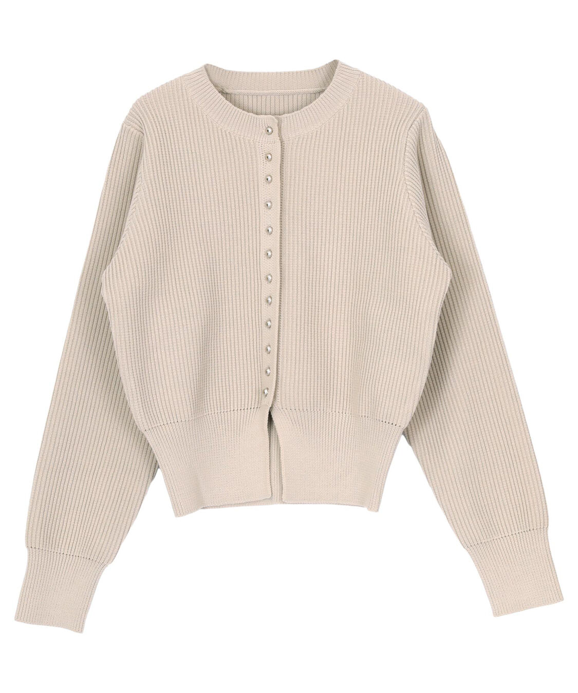 titivate「ミニシルバー釦デザインニットカーディガン」|ニット・セーター|