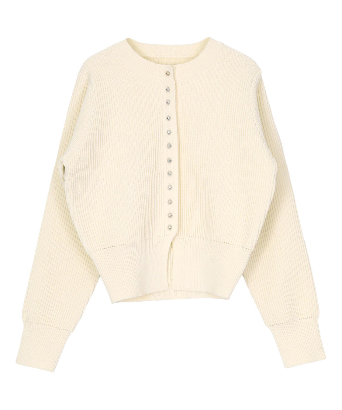 titivate「ミニシルバー釦デザインニットカーディガン」|ニット・セーター|