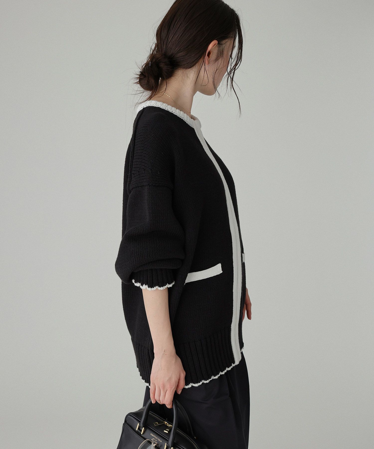 BABYLONE「クラシックバイカラーニット」|ニット・セーター|