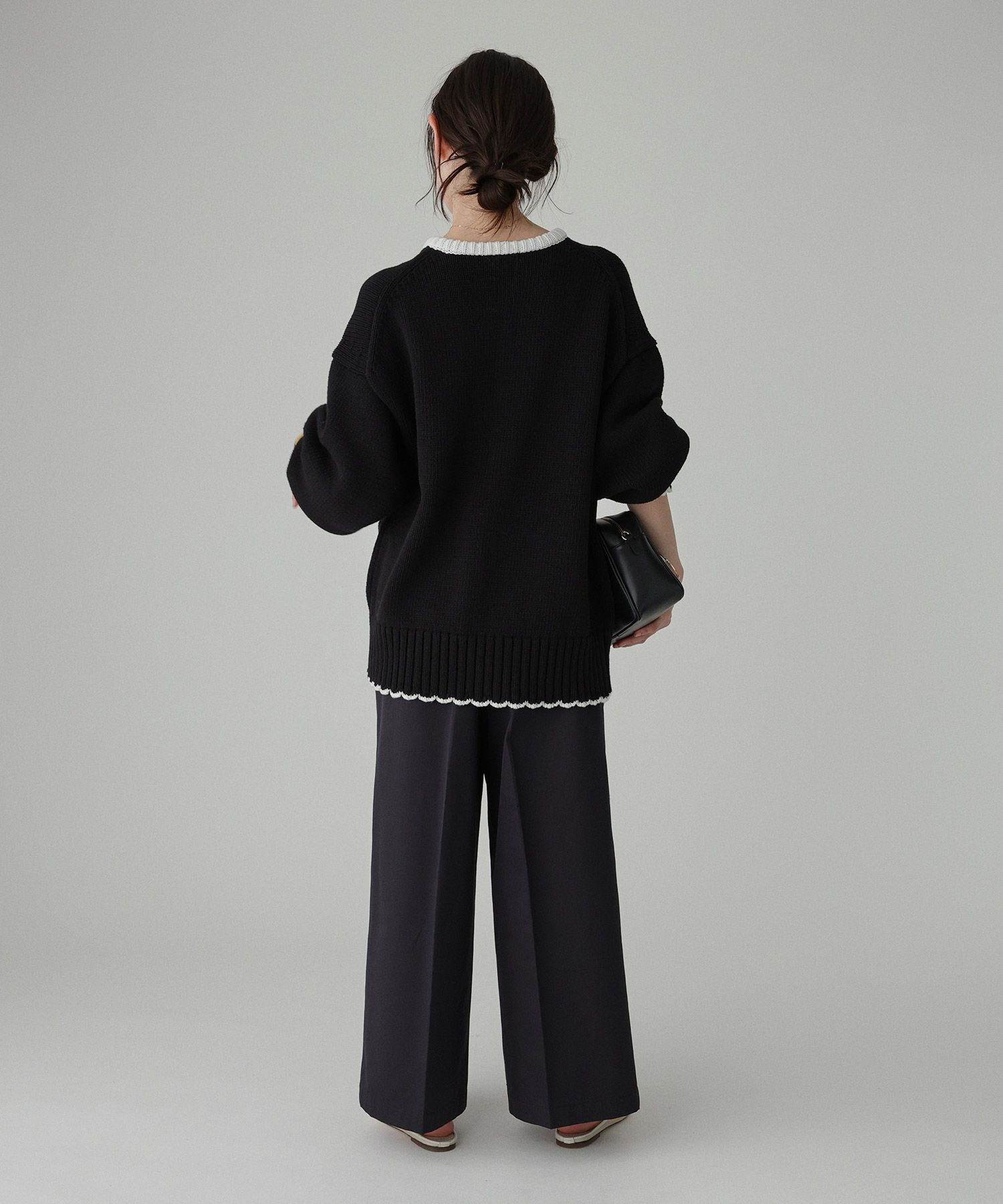 BABYLONE「クラシックバイカラーニット」|ニット・セーター|