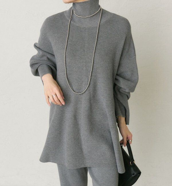  「【セットアップ対応】ハイネックフレアニットプルオーバー」|キャミソール|