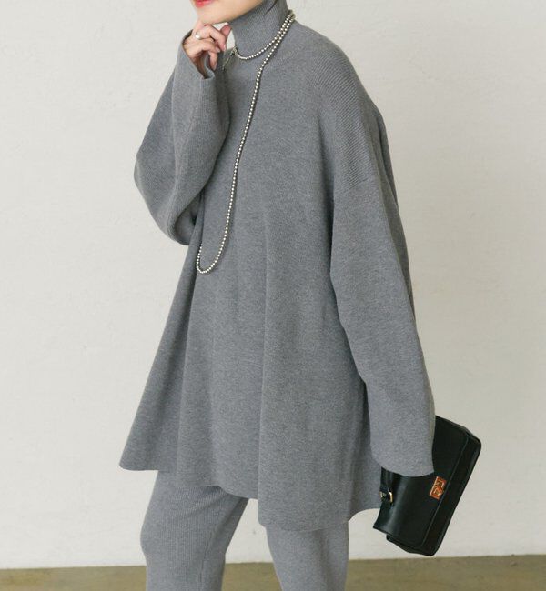  「【セットアップ対応】ハイネックフレアニットプルオーバー」|キャミソール|