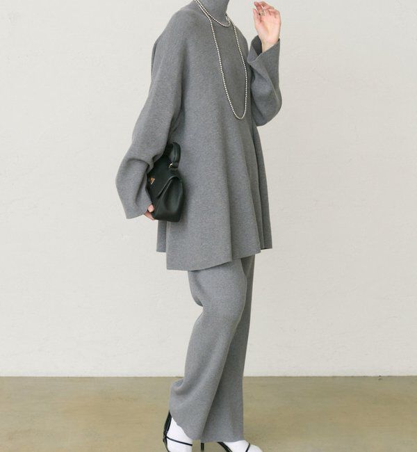  「【セットアップ対応】ハイネックフレアニットプルオーバー」|キャミソール|