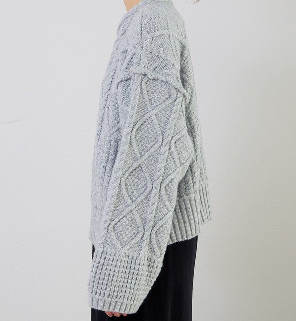  「ミックスケーブルニットプルオーバー」|キャミソール|