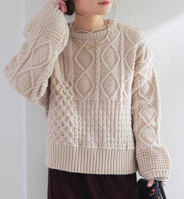  「ミックスケーブルニットプルオーバー」|キャミソール|