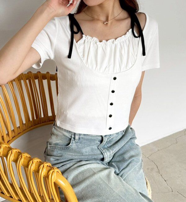  「【WEB限定】レイヤード半袖トップス」|プルオーバー|