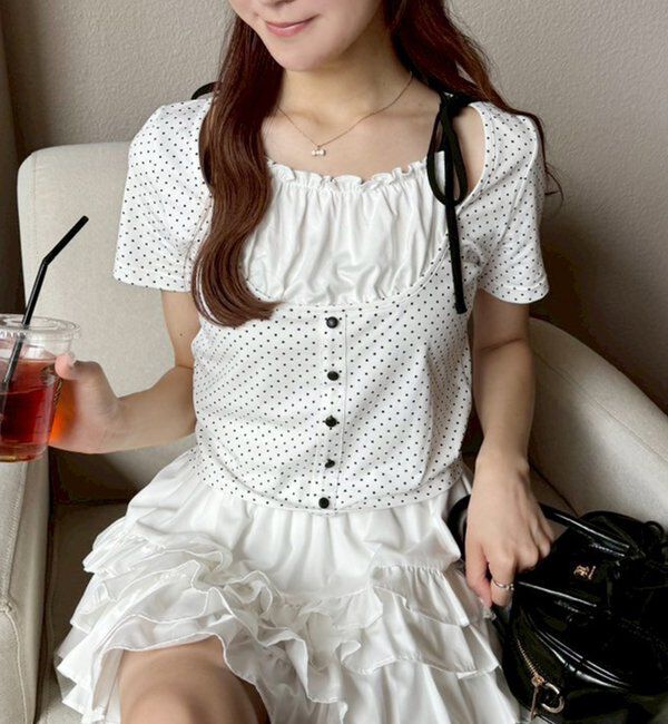  「【WEB限定】レイヤード半袖トップス」|プルオーバー|