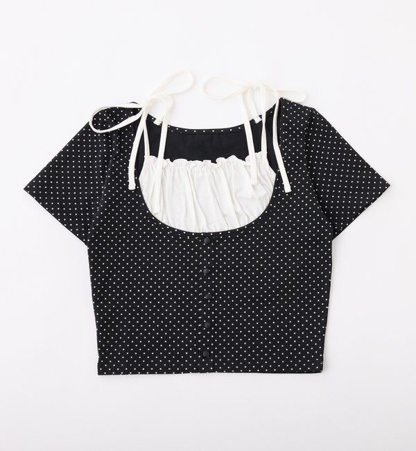  「【WEB限定】レイヤード半袖トップス」|プルオーバー|